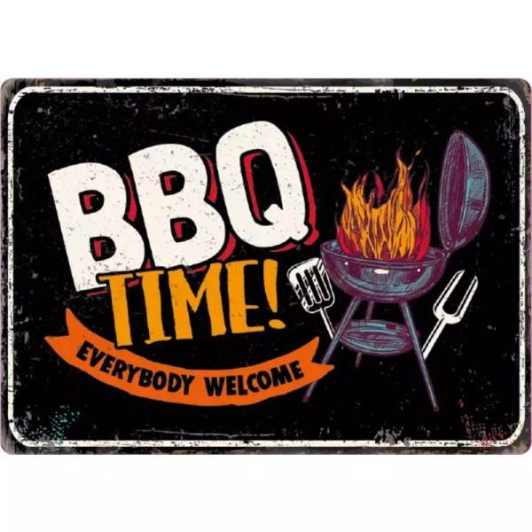 Metallschild "BBQ Time (h)"